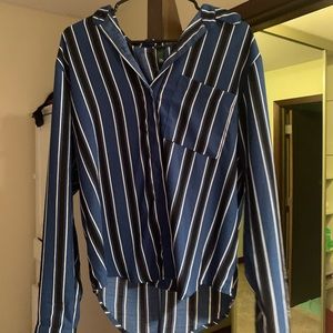 Blue and Black Button Up